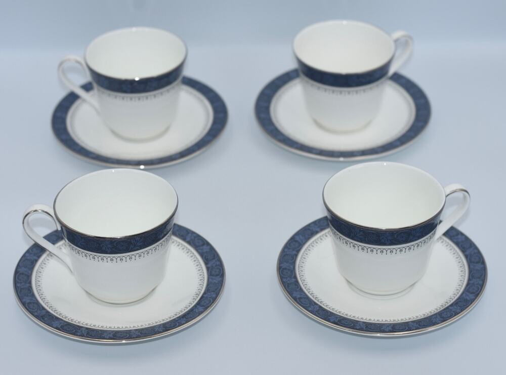 Royal Doulton Sherbrooke (H5009) 8pc Bone China Cup and Saucer Sets